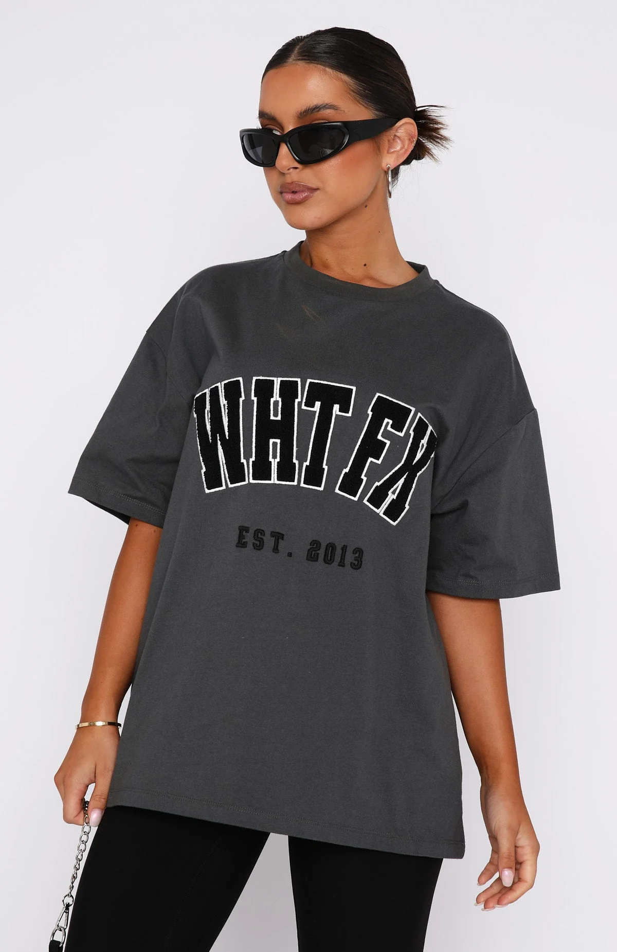 Give It Away Oversized Tee Charcoal (3)