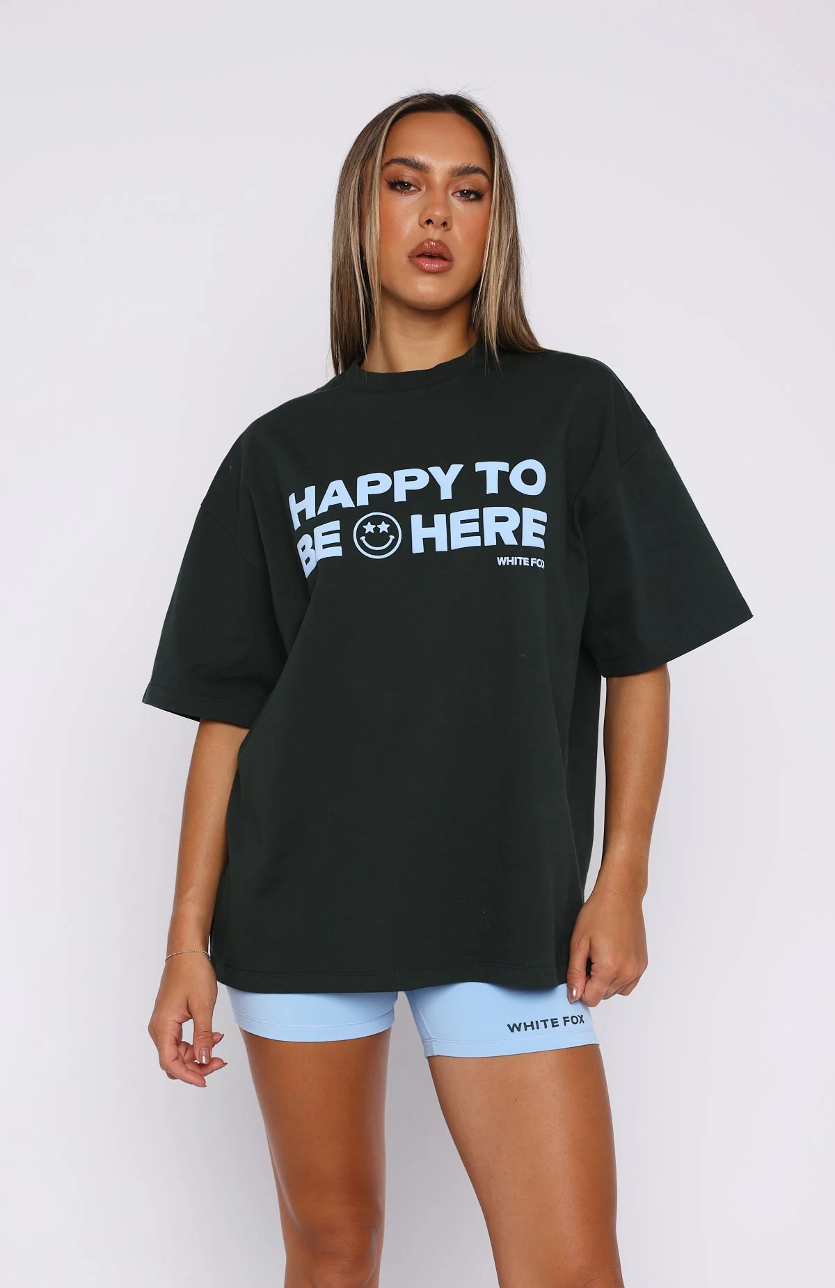 Happy To Be Here Oversized Tee Forest Green (3) Happy To Be Here Oversized Tee Forest Green