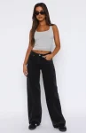 I Don’t Need You Mid Rise Wide Leg Jeans Black Acid Wash