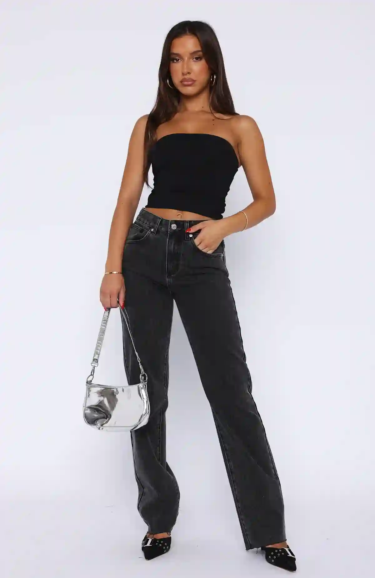 Jordyn High Waisted Straight Leg Jeans Washed Black Jordyn High Waisted Straight Leg Jeans Washed Black