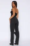 Jordyn High Waisted Straight Leg Jeans Washed Black