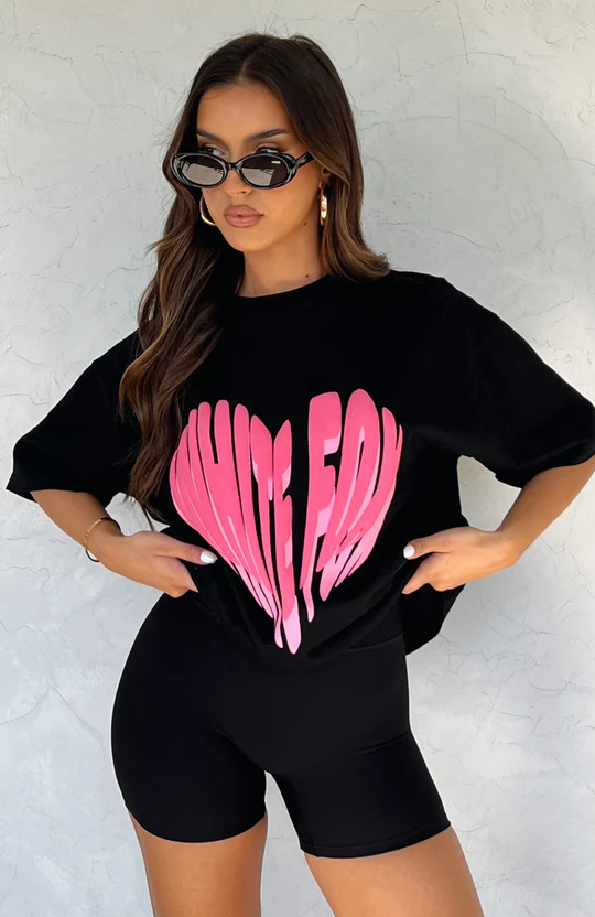 Love Burst Oversized Tee Black Love Burst Oversized Tee Black