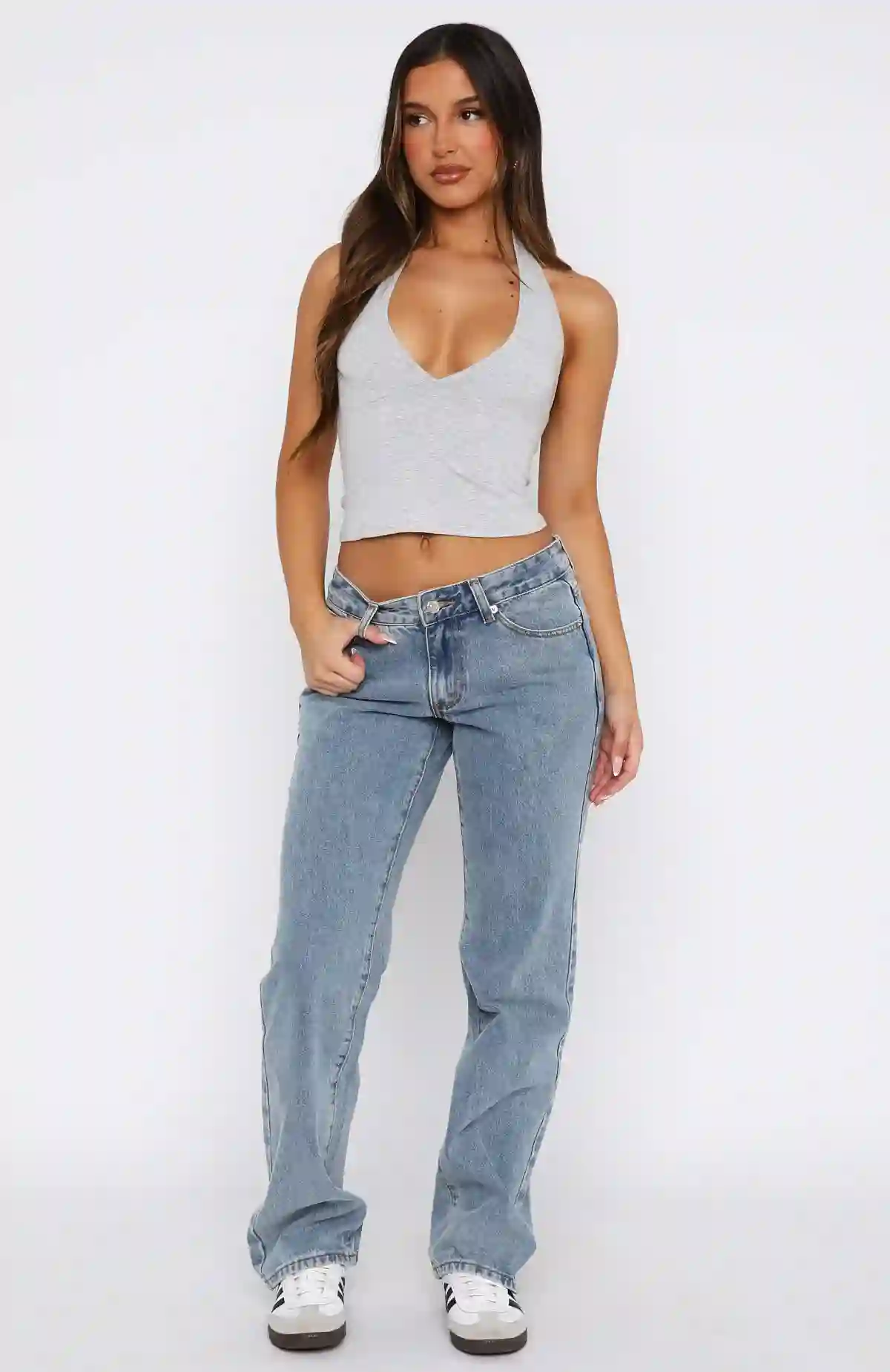 Lucy Low Rise Straight Leg Jeans Mid Blue Lucy Low Rise Straight Leg Jeans Mid Blue