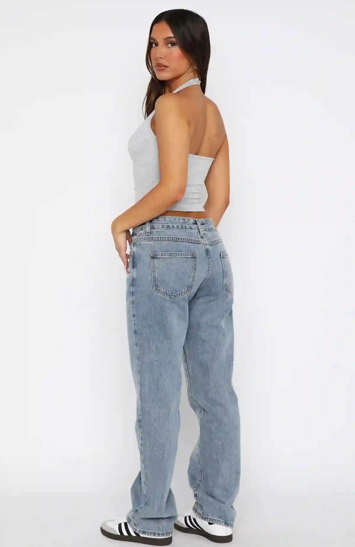 Lucy Low Rise Straight Leg Jeans Mid Blue Lucy Low Rise Straight Leg Jeans Mid Blue