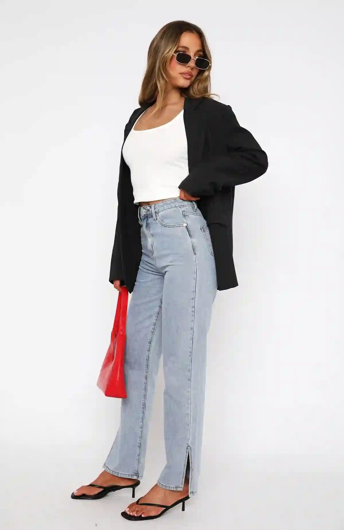 Margot High Rise Straight Leg Jeans Light Blue Margot High Rise Straight Leg Jeans Light Blue