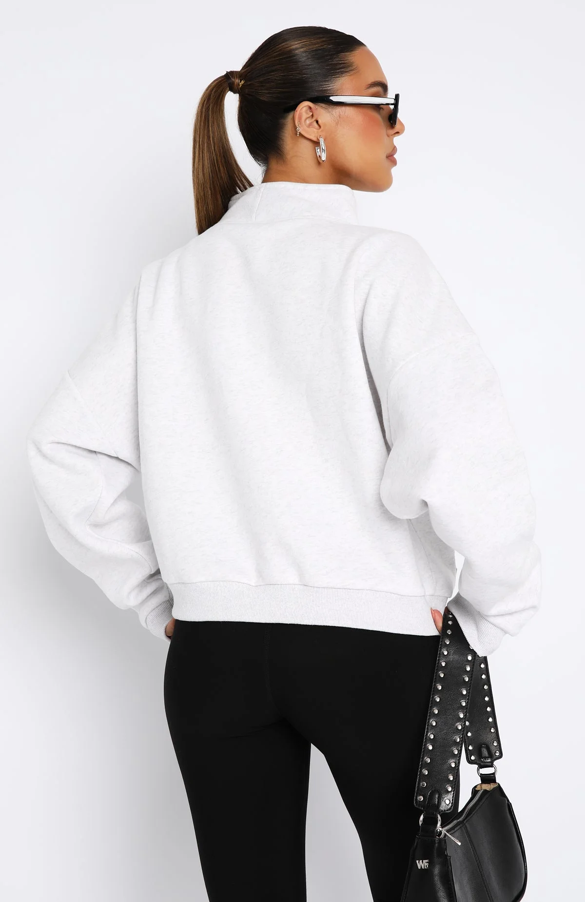 Doing It For You Zip Front Sweater Grey Marle Doing It For You Zip Front Sweater Grey Marle