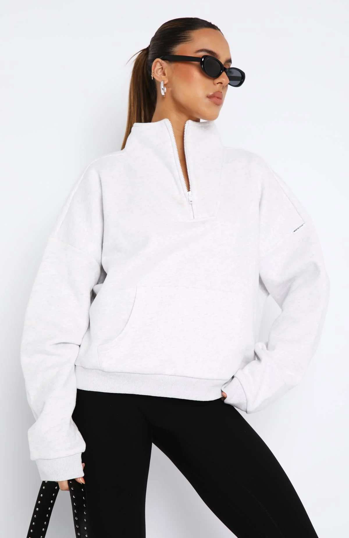 Doing It For You Zip Front Sweater Grey Marle Doing It For You Zip Front Sweater Grey Marle