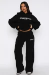 Don’t Lose Me Wide Leg Sweatpants Black