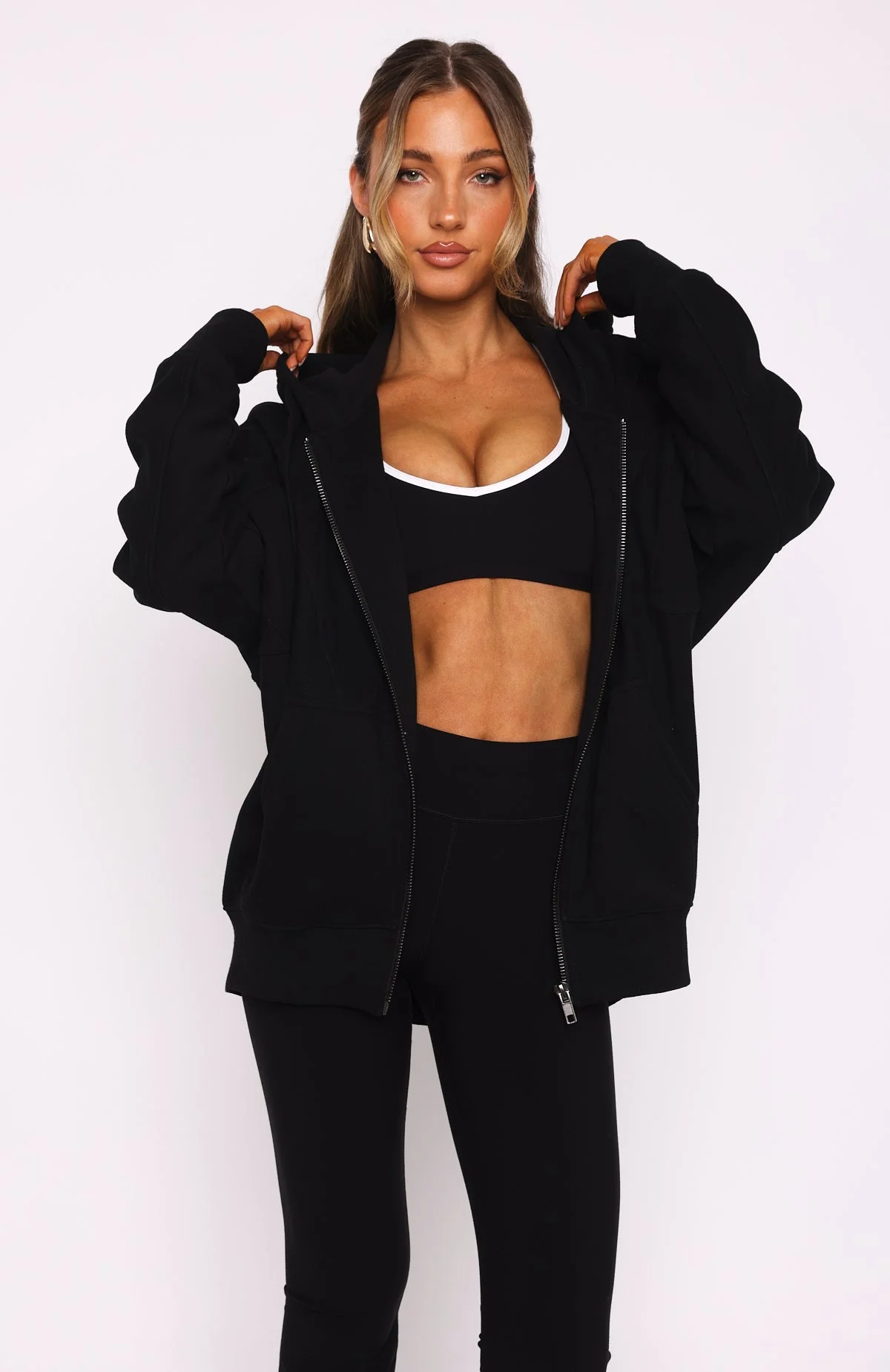 Everything You Want Zip Front Hoodie Black Everything You Want Zip Front Hoodie Black