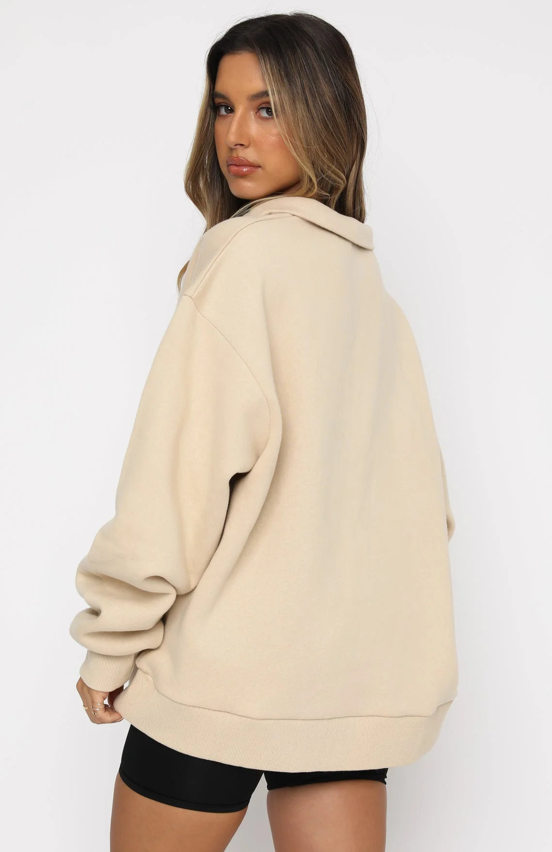 High Standard Zip Front Sweater Sand High Standard Zip Front Sweater Sand