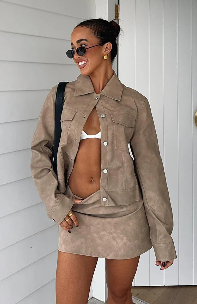 Hold Tight PU Jacket Camel Hold Tight PU Jacket Camel
