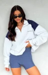 It’s A Bad Idea Zip Front Sweater Grey
