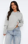 It's Cool Knit Grey White Fox Hoodie