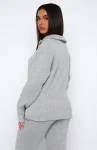 Let’s Get Cosy Knit Sweater Grey Marle