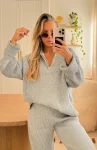 Let’s Get Cosy Knit Sweater Grey Marle