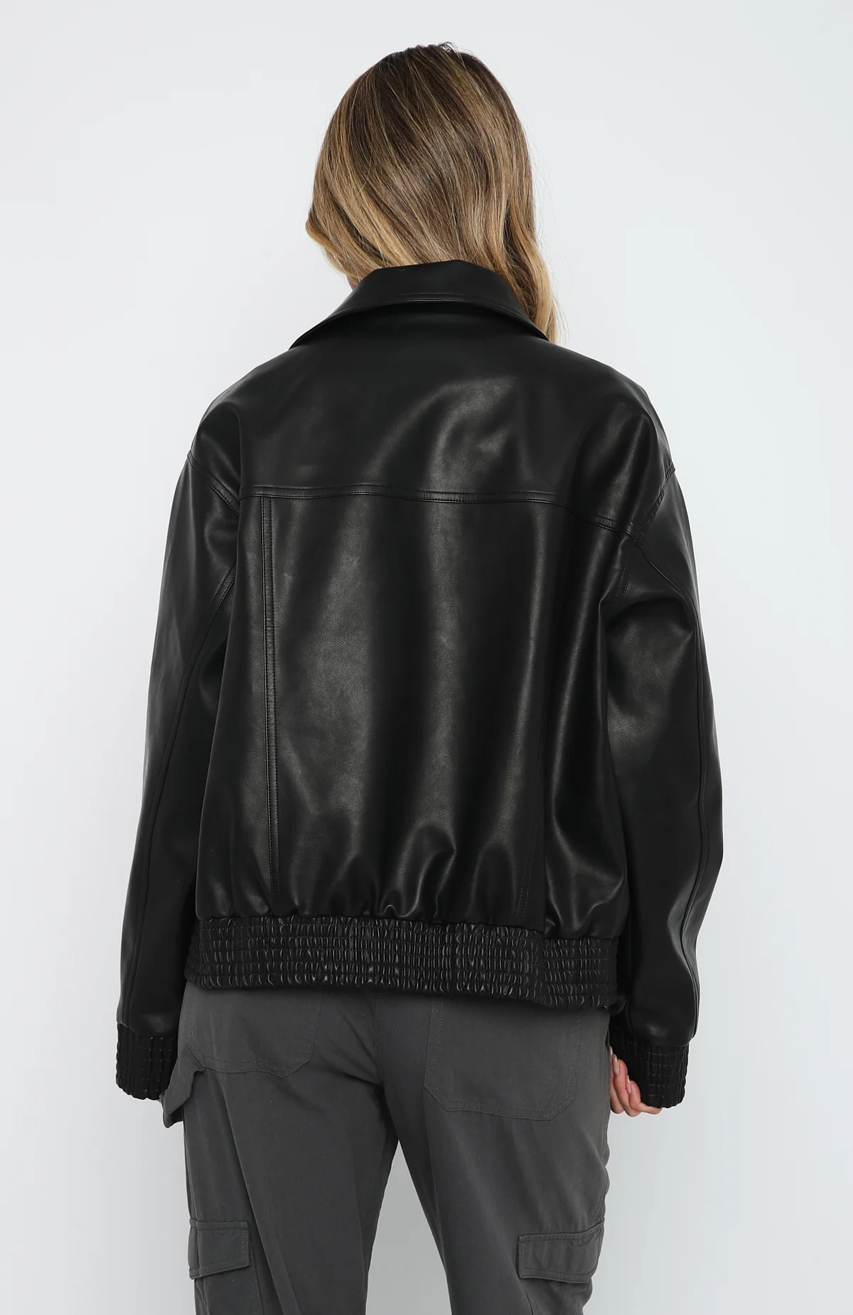 Make Things Right PU Bomber Jacket Black Make Things Right PU Bomber Jacket Black