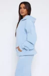 Missed Flights Oversized White Fox Blue Hoodie