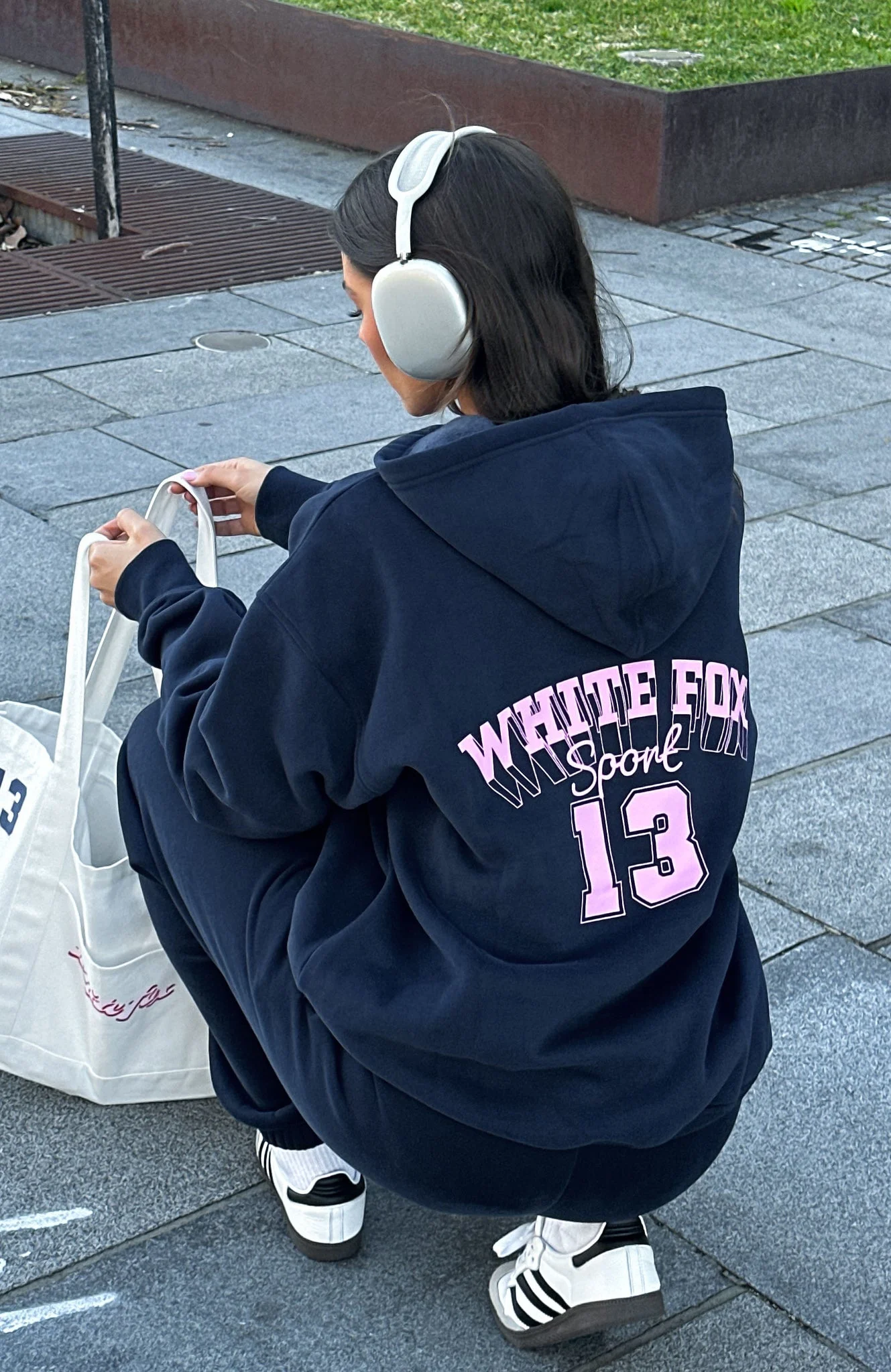 Out Of Line Oversized Hoodie Navy Out Of Line Oversized Hoodie Navy
