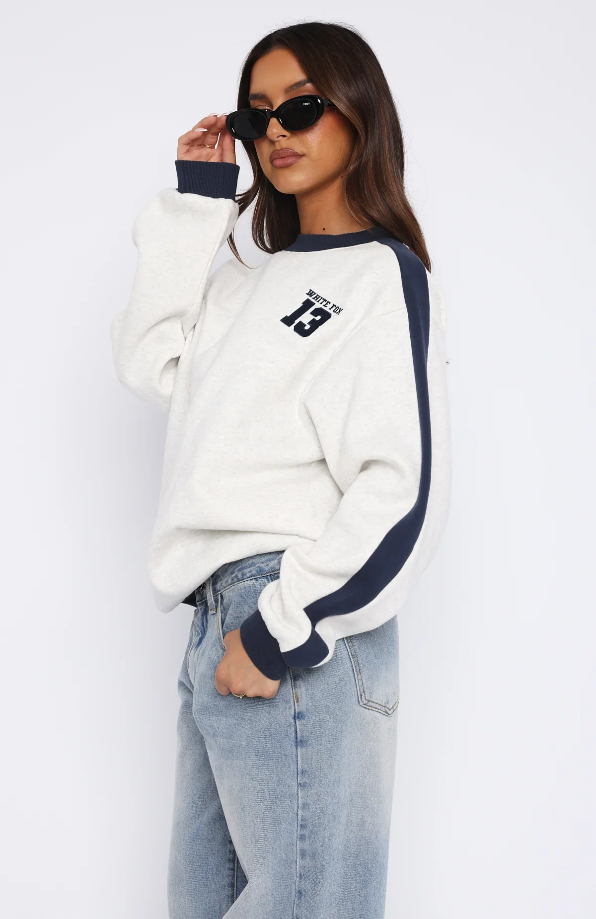 Play For It Oversized Sweater Grey Marle Play For It Oversized Sweater Grey Marle