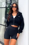 She’s Effortless Cropped Hoodie Black