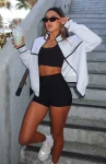 Sign Me Up Zip Front Sweater Grey Marle