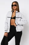 Sign Me Up Zip Front Sweater Grey Marle