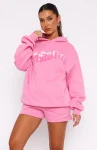 So Wavy Oversized Pink White Fox Hoodie