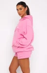 So Wavy Oversized Pink White Fox Hoodie
