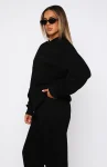 Stay Lifted Oversized White Fox Hoodie Black
