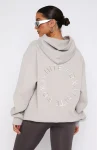 Stay Lifted Oversized White Fox Hoodie Moon