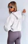 Stay Lifted Oversized White Fox Hoodie Moon