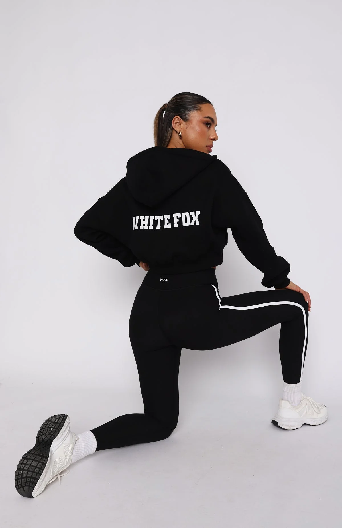 Stepping Out Cropped Hoodie Black Stepping Out Cropped Hoodie Black