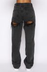 Taking A Trip Mid Rise Straight Leg Jeans Acid Black