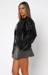 Tell Me Nothing PU Jacket Black
