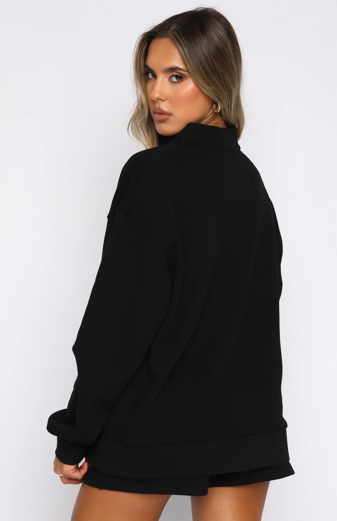 The Highest Demand Zip Front Sweater Black The Highest Demand Zip Front Sweater Black