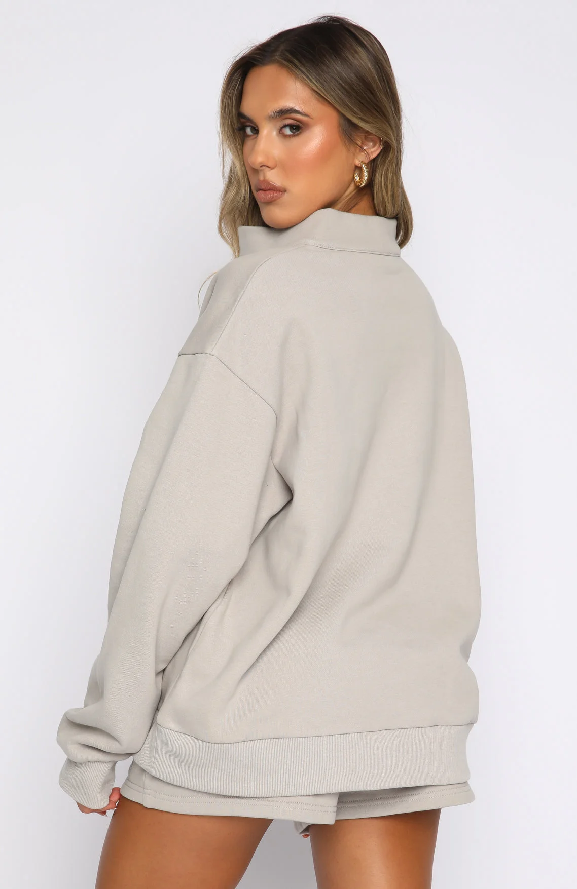 The Highest Demand Zip Front Sweater Taupe The Highest Demand Zip Front Sweater Taupe