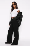 You’d Love It Here Wide Leg Sweatpants Black