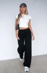 You’d Love It Here Wide Leg Sweatpants Black