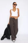 You’d Love It Here Wide Leg Sweatpants Charcoal