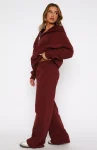 You’d Love It Here Wide Leg Sweatpants Merlot