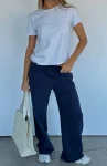 You’d Love It Here Wide Leg Sweatpants Navy