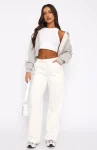 You’d Love It Here Wide Leg Sweatpants White